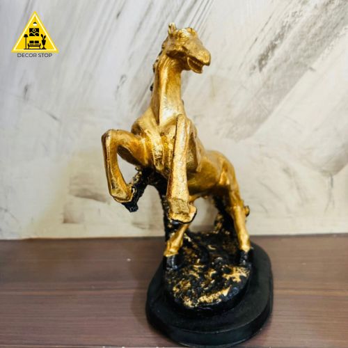 Golden Black Horse Sculpture – Rearing Edition