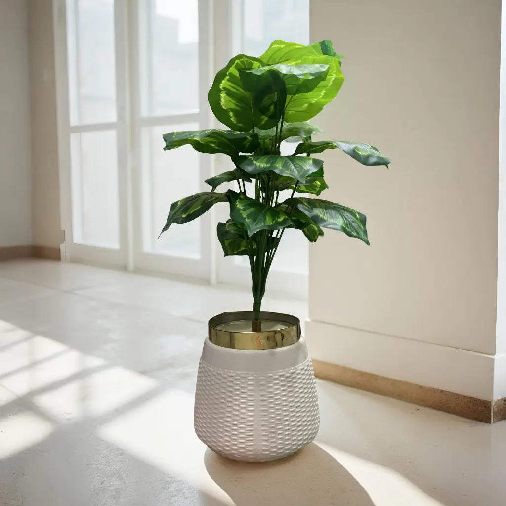 🌿 LuxeLeaf™ Premium Artificial Indoor Plant with Textured Ceramic Pot (3.5ft)