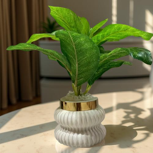 🌿 VERDE LUXE PLANTER – Opulent Greenery Edition (11 inch Height × 10 inch Width)
