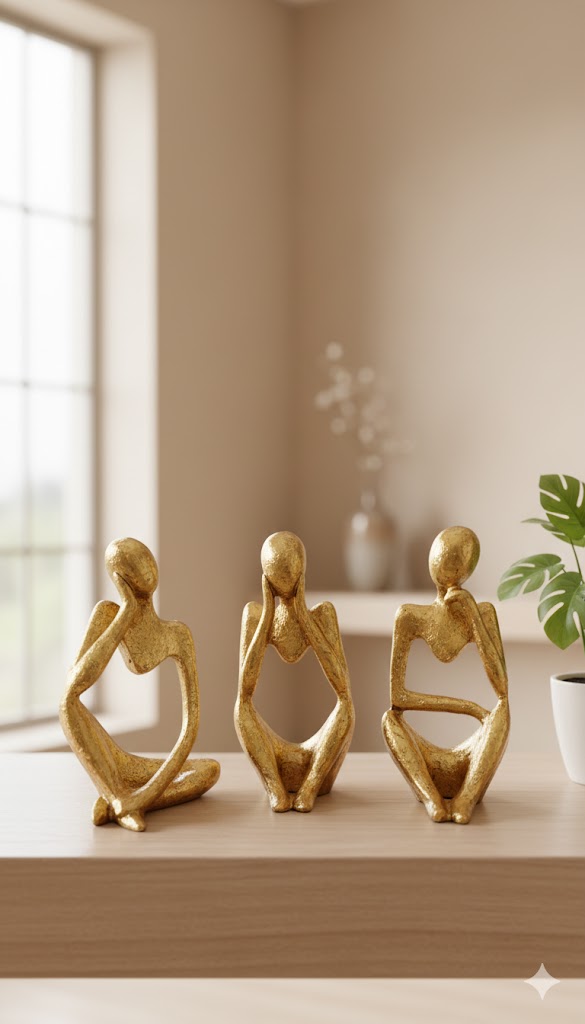 👩🦱 Thinking Ladies Sculpture – Contemplation Trio Edition Height: 13 cm | Width: 6 cm