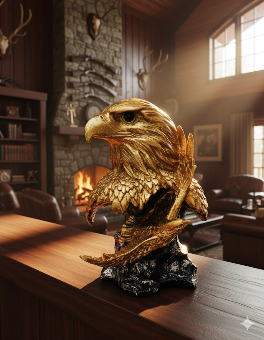 🦅 Imperial Eagle Sculpture – Golden Wing Edition | Height: 12 Inches**
