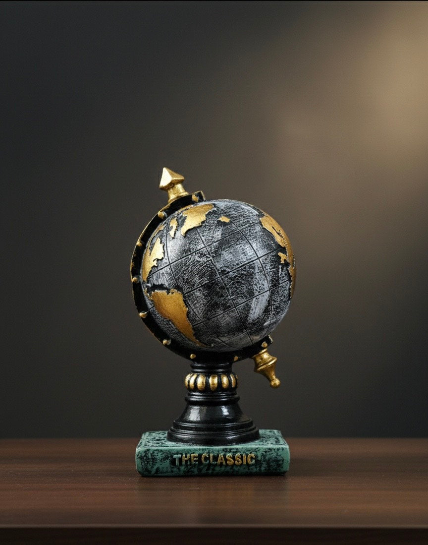 🌍 The Classic Globe Sculpture – Heritage Edition  Height: 10 inches | Width: 5 inches