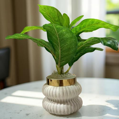 🌿 VERDE LUXE PLANTER – Opulent Greenery Edition (11 inch Height × 10 inch Width)